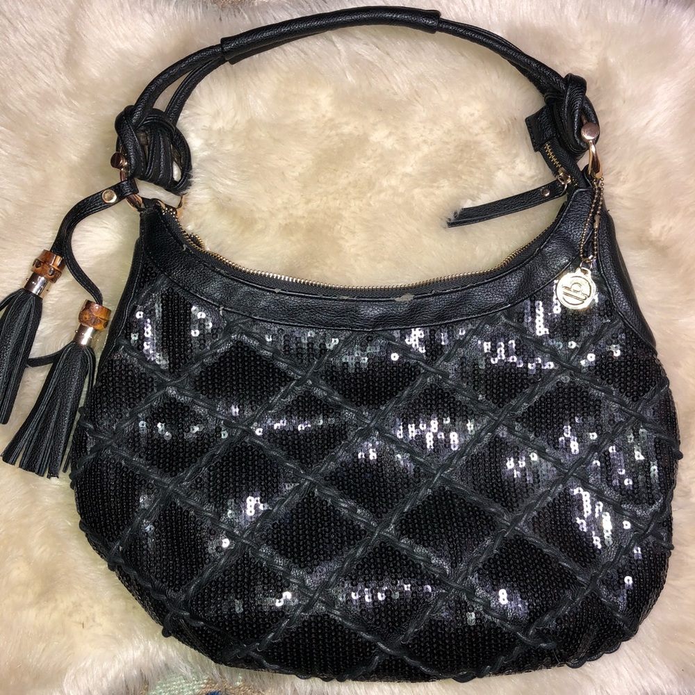 Big Buddha black sequin shoulder bag